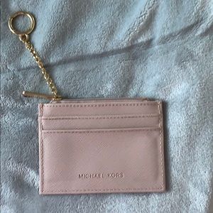 michael kors card and ID holder w/ gold hardware